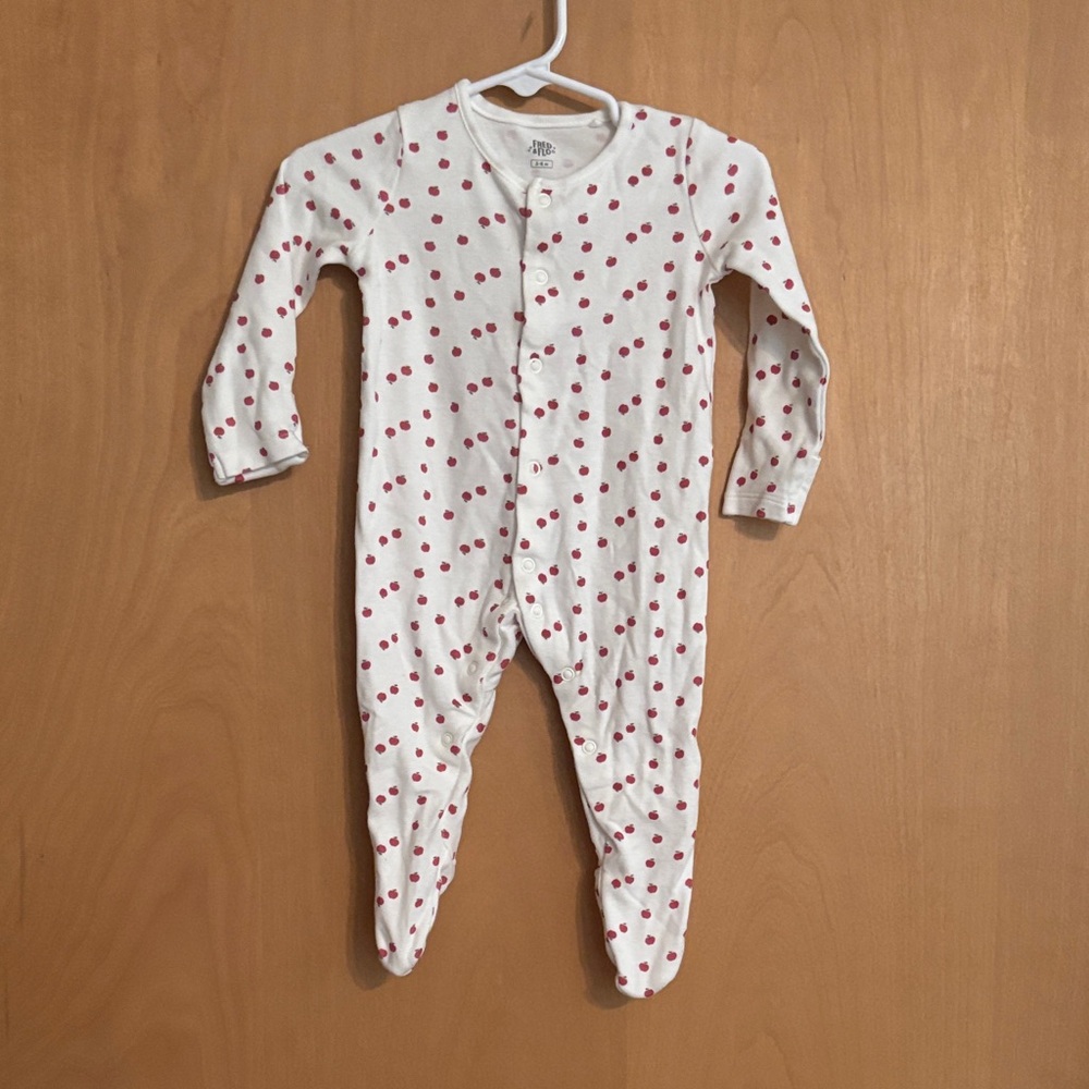 White and Red Apple Kids Footie